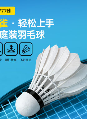 速翎2号逐雀羽毛球优质6级鸭毛耐打稳定飞行易控家庭娱乐休息用球