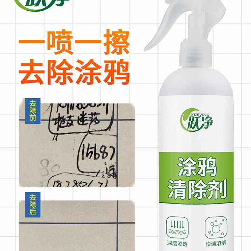 墙体涂鸦清除剂擦白墙壁脚印蜡笔画笔迹清洁剂墙面去脏污渍不伤墙