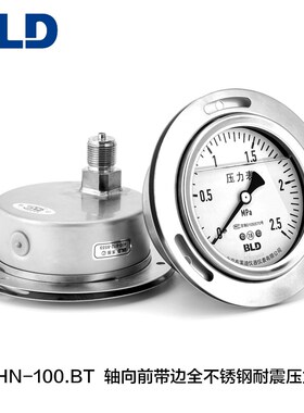 BLD北京布莱迪 YTHN-100.BT 轴向前带边全不锈钢耐震压力表面板式