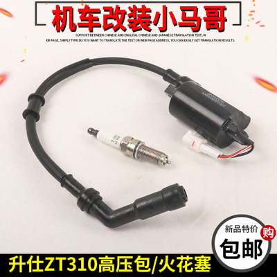 升仕ZT310-X1-X2-R-T-V摩托车火花塞高压包电喷点火线圈火咀配件