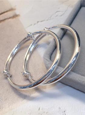 正品孩999银推宝拉款宝宝足镯手镯 生子送礼银饰品宝满月银镯子