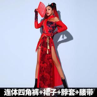 正品 感jazz跳性衣服成人舞爵士舞 中风年会演国出服女嘻哈街舞套装