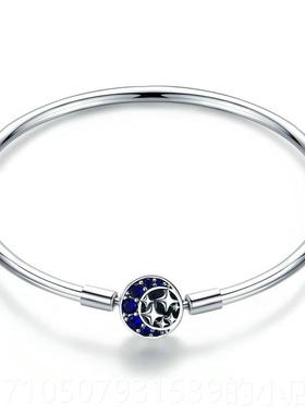 正品d原创圆头手镯iy珠子手錬基础简约925纯银情侣品小众轻饰奢时