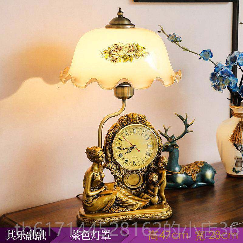 正品遥欧洲时钟台灯卧室饰床头柜覆古控智能调光装房客厅酒书店婚,家装灯饰光源,装饰台灯,淘宝优惠券,粉丝福利购,淘宝优惠卷