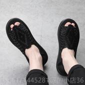 正品 沙滩防韩版 真皮一字拖拖英伦休闲男士 手工滑编织日潮系凉凉鞋