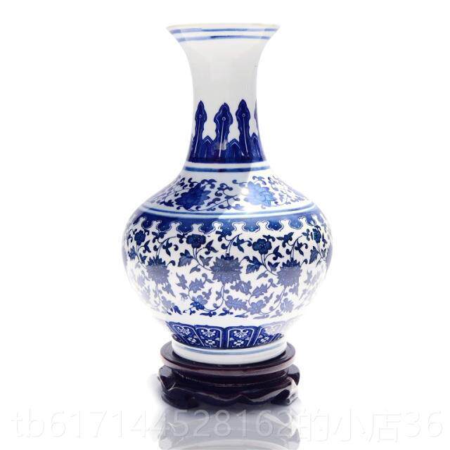 正品景德镇陶瓷花瓶古瓷器摆架件仿青瓷 客花厅 大号 博古 家居装