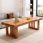 高档实木茶几原木整板简柜约日带抽户屉客厅式 家用小型北欧松木茶