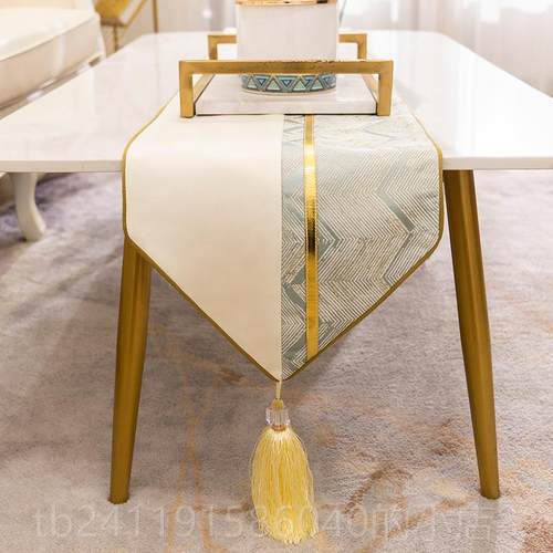 高档代简现约轻奢美式欧式桌旗欧式茶几餐桌北茶桌布布长条床旗床