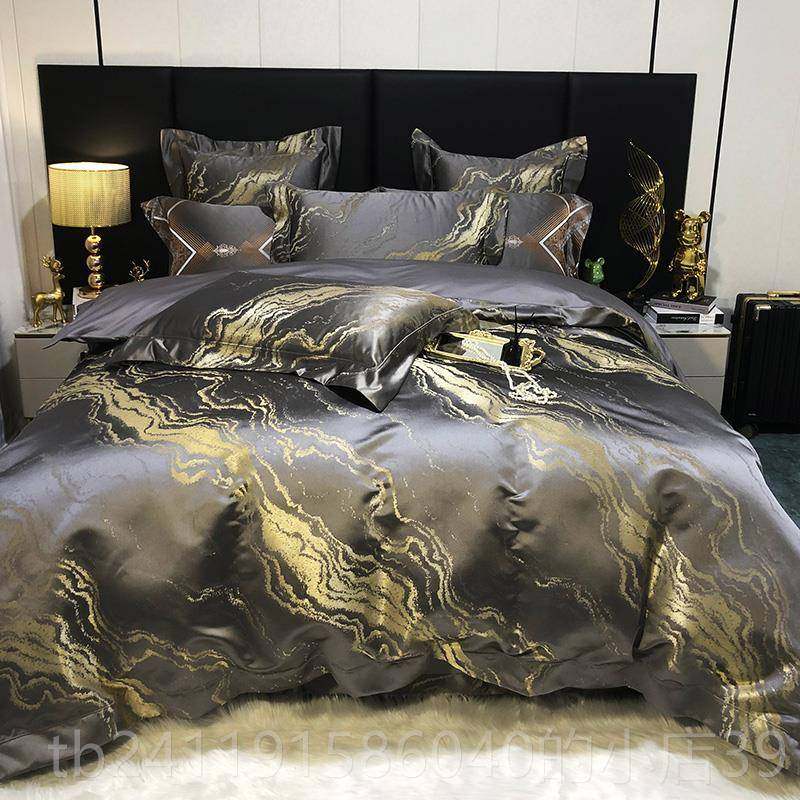 高档欧式奢14色0支锦缎织提花全棉四件套档 高纯棉1轻.8/2.0m床上