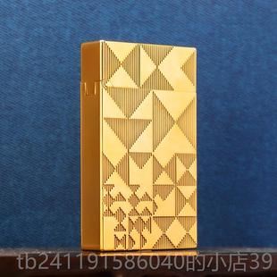高档正铜品神骏纯黄煤朗打火机充油气超薄声老式覆古砂轮个性礼品