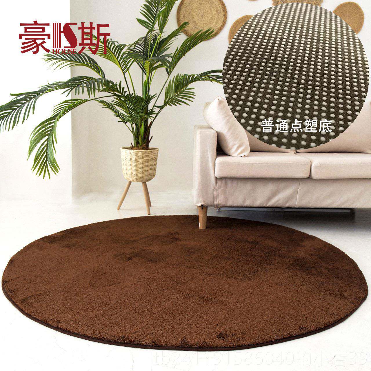 高档圆椅形边地毯家床用现代简约北欧式卧室客撸厅猫感电脑书房保