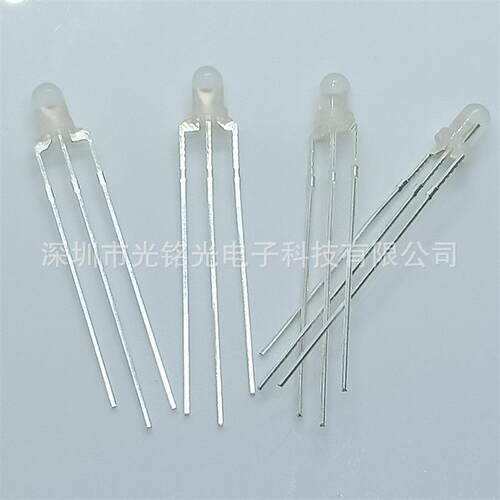 现货供应 F3/3mm红蓝双色共阴 雾状LED发光二极管 红蓝光雾状灯珠