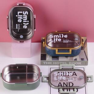 特得美不锈钢分格便当盒保温加热快餐盒学生上班族旅客餐盒礼品印