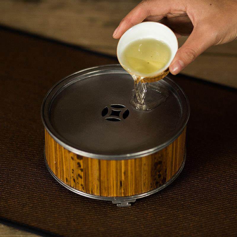 湘妃竹古锡壶承干泡盘储水壶托养壶小茶台茶托功夫茶具托盘壶垫底