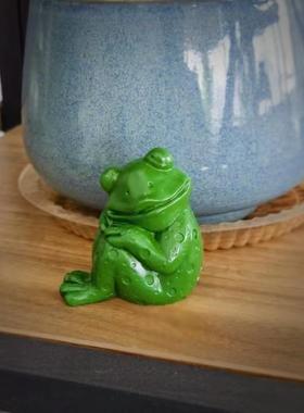 树脂小青蛙摆件茶台桌面茶宠茶玩家居庭院花园鱼缸造景装饰品摆设