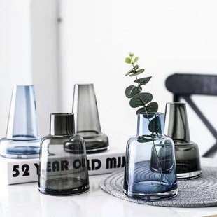 欧式灯塔型玻璃花瓶水培家用创意透明花瓶客厅水养桌面摆件插花瓶