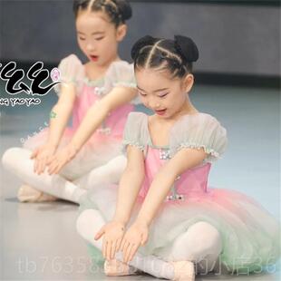 高档新款女童云主川之舞桃萌幺幺舞纱蹈服幼儿表服蓬演蓬裙公裙演