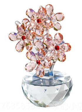 高档价特新品晶梅花摆 办公室家居客厅玄关橱水窗装饰花花艺件摆