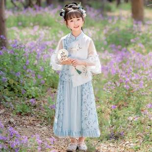 风国学夏大国合唱 新中式 高档汉服儿童演出服春童季 男童超仙女唐装