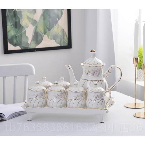 高档欧式轻水具套装乔迁茶具家用客厅结杯具奢杯子陶瓷水杯婚杯具
