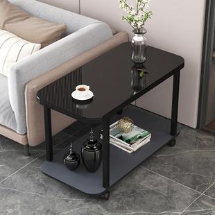 边几可移动简约客厅中间小茶几小桌子沙发边柜侧边柜双层玻璃角几