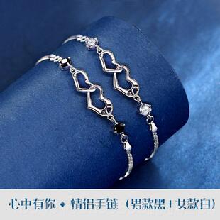 新款纯夫妇手炼女物子手炼2025新可访问的银豪华利基精的致的学生