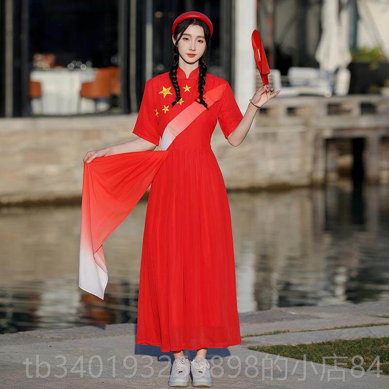 新款夏季初中生合唱演生台出服装民族服装/舞台装