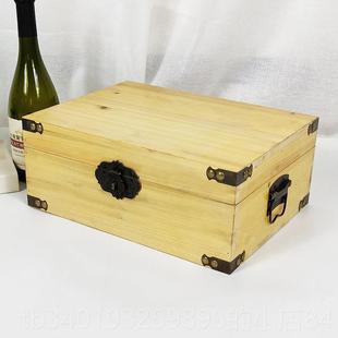 新款木箱子带锁定做实木纳箱家大用号箱复古装饰道具储物木箱百宝