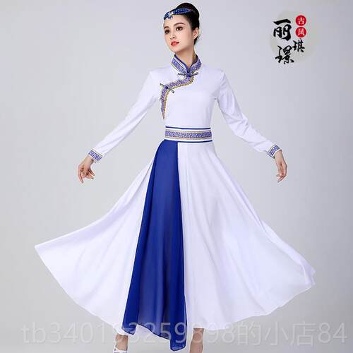新款新款蒙族蒙古族舞蹈演出舞服裙装女鸿雁广场大摆少数民服装表