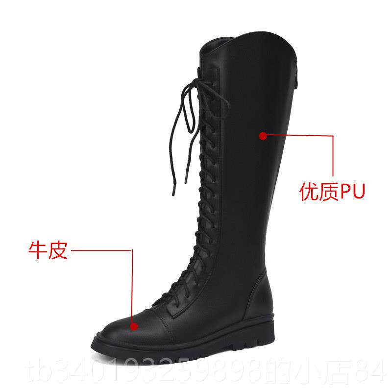新款女丁童长筒靴204秋冬季加绒棉靴公主皮靴2中大童靴子马靴儿长