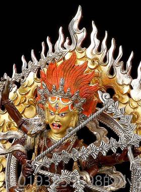 新款作明佛母佛像密宗黄佛铜古色鎏金银家居供奉12寸堂红度母像佛