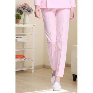 紧腰 新款 工作裤 松大子白色 色蓝色护士粉服白褂医生 护士裤