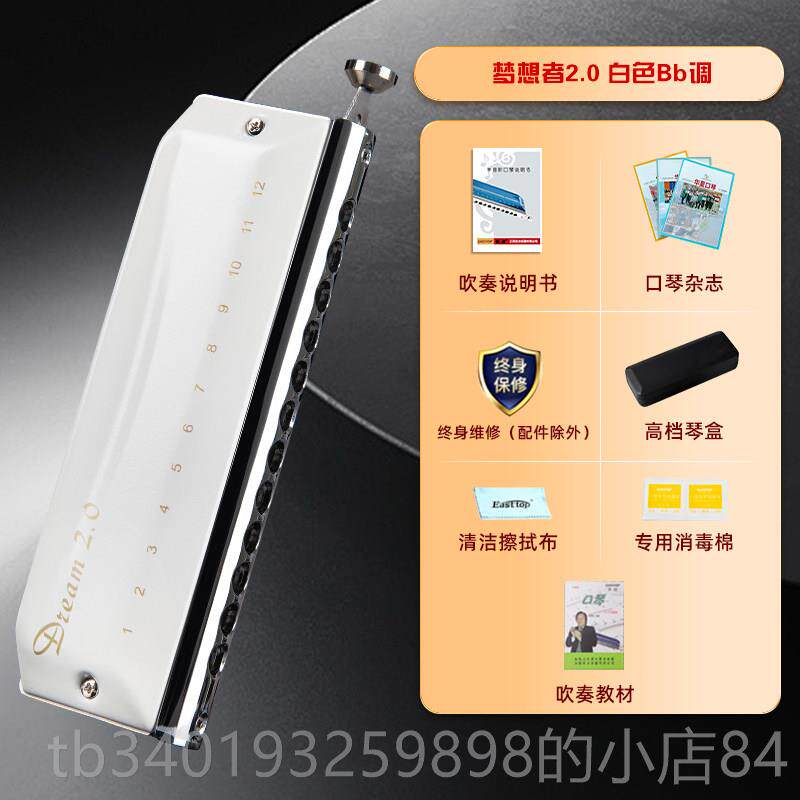 新款EAS奏TO东P方鼎半音阶口琴专业演12孔c调入门学生T初学梦想者