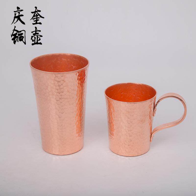 定做铜沏茶杯 紫铜茶杯 水杯铜加厚简约红铜茶缸
