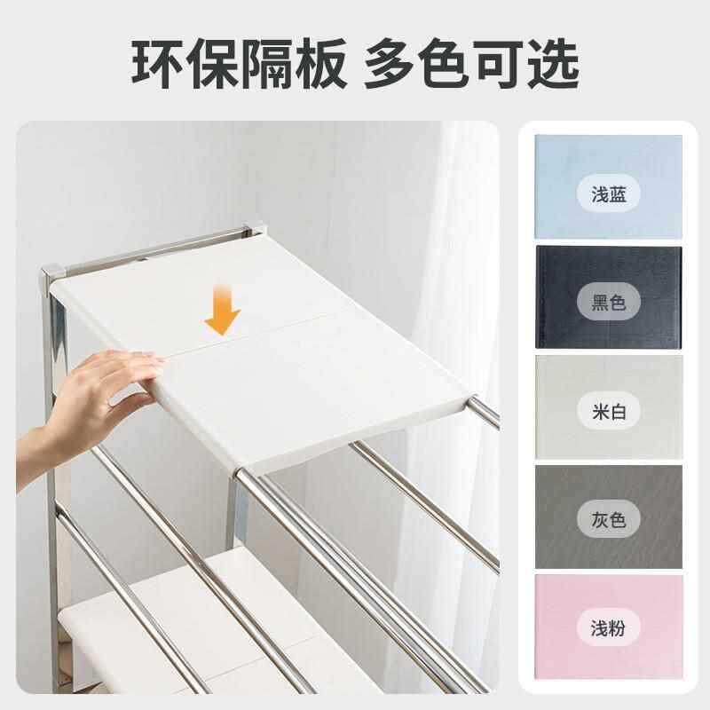 不锈钢鞋架家用阳台高层简易平板置物架防尘门口收纳移动金属鞋架
