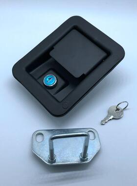 MS866-5带钩黑色面板锁，汽车方形锁，工程车柜锁，配电箱门锁