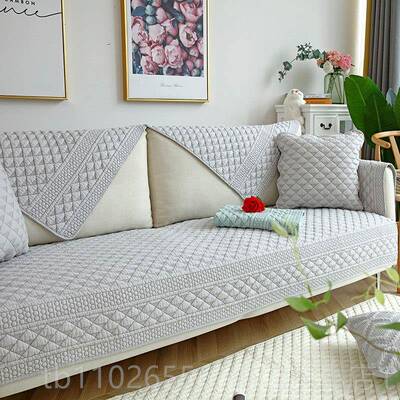 新款纯沙发棉垫四季通用正反面全棉布艺滑简坐垫约木沙防发套罩巾