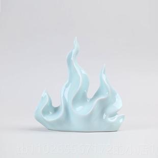 新款色礼火属性火焰陶瓷摆件招财办公室饰红玄关家居装品工艺品乔