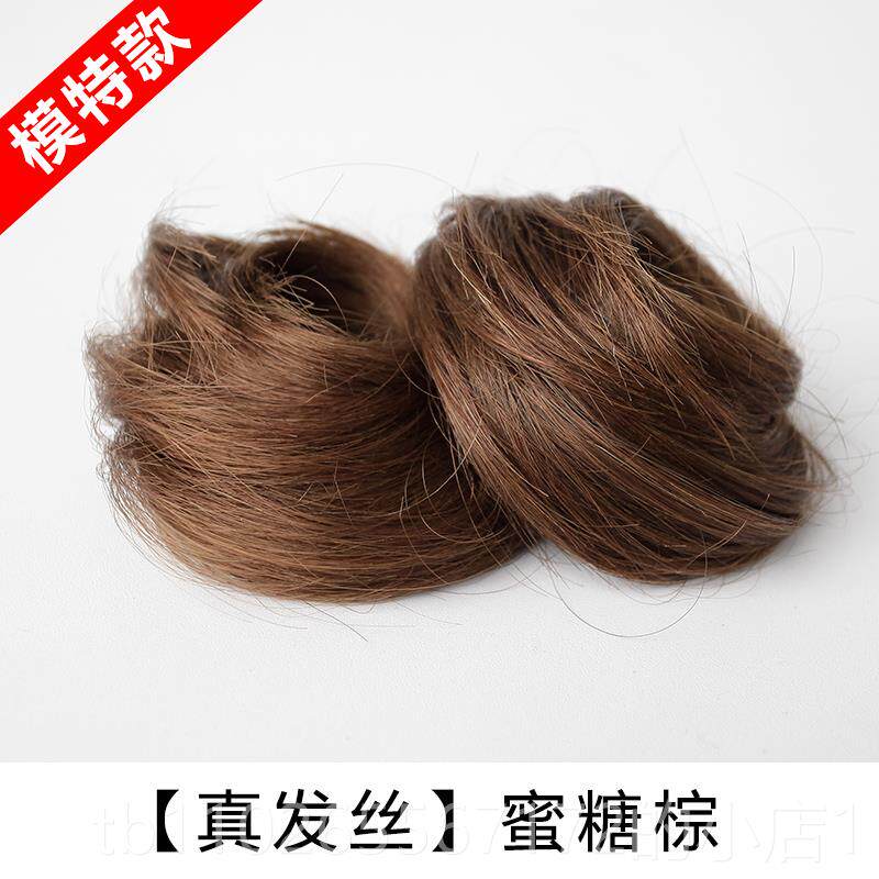 新款双丸子头假发圈发假发女苞头盘发花器头蓬松自然猫耳抓夹假包