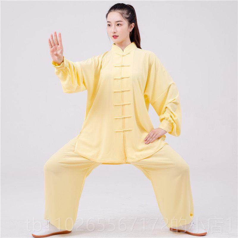 新款太极服女星麻练功服武术光表演春服夏秋功夫衫太极拳服季装男