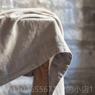 新款/加厚纯麻亚麻 桌亚棉麻简约 布餐桌布/桌布（亚麻色白色深灰
