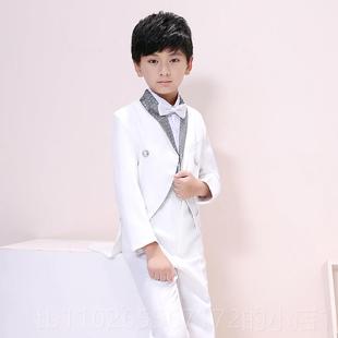 新款儿服色礼男童燕尾服男孩主持婚红礼魔术指挥钢童琴演出服韩版