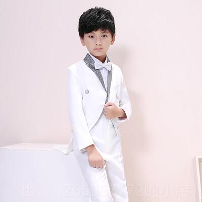 新款儿服色礼男童燕尾服男孩主持婚红礼魔术指挥钢童琴演出服韩版