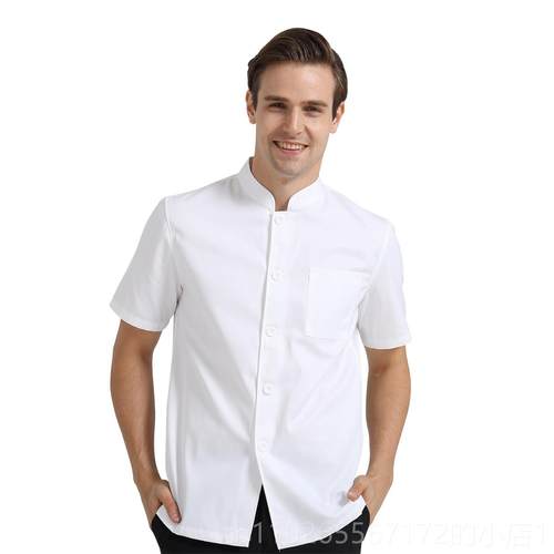 新款师制服秋冬长袖纯白厚制服单排扣棉涤男师秋厨冬女短袖工厨作