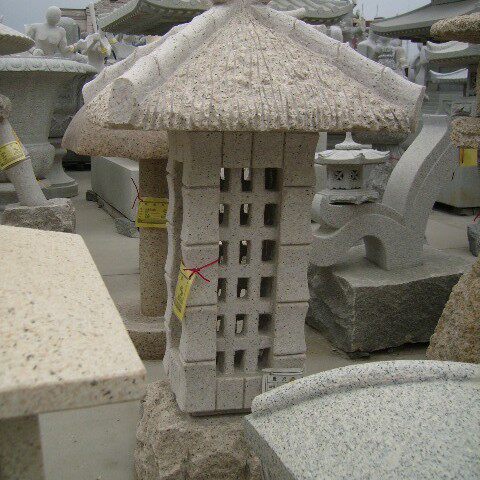 石雕落地灯石材工艺品摆件园林镂空石雕灯笼惠安工厂