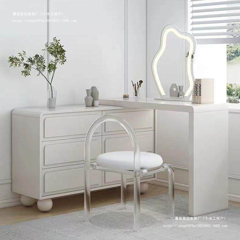 轻奢奶油风m梳妆台斗柜一体收纳柜现代简约可伸缩转角化妆桌子,模玩/动漫/周边/娃圈三坑/桌游,模型制作工具/辅料耗材,淘宝优惠券,粉丝福利购,淘宝优惠卷