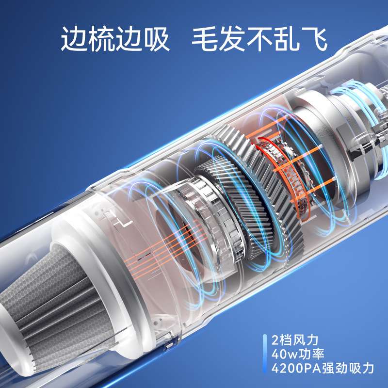 宠物梳毛吸毛一体机猫毛清理吸附器全自动吸尘器地毯床上除毛用品