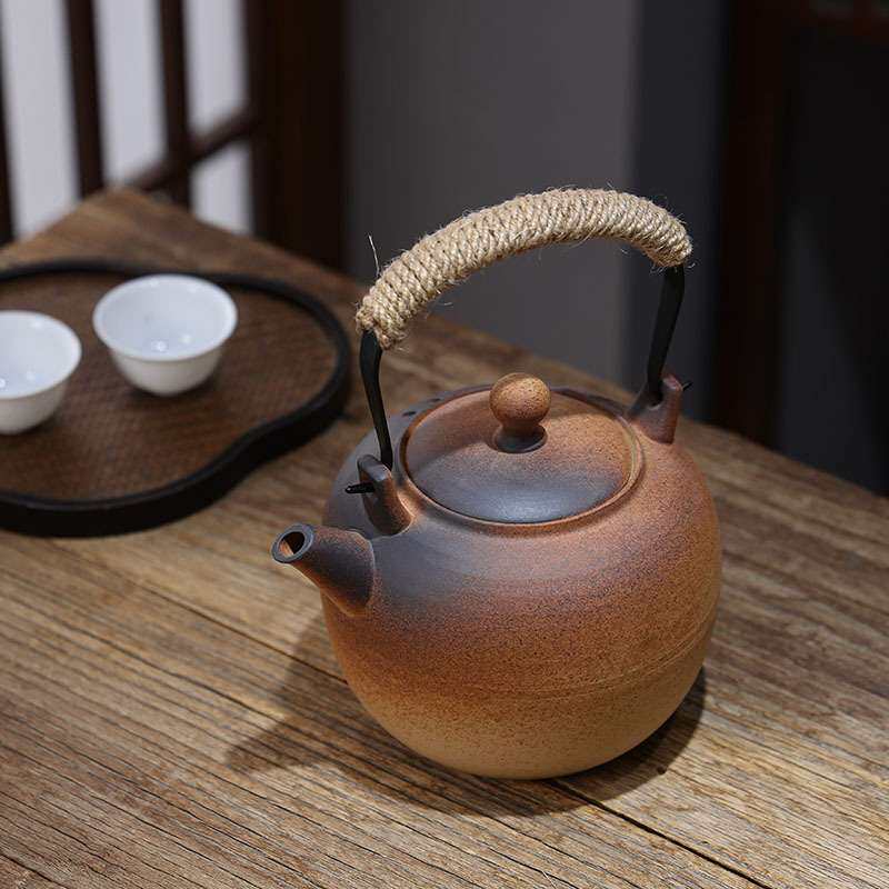 惠泽轩复古窑变煮茶壶日式烧水提梁壶电陶炉明火户外炭炉耐热陶