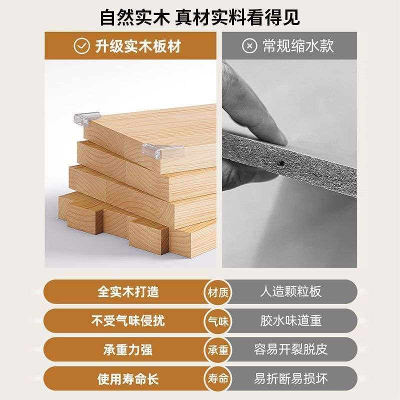 全实木书架中式松木落地靠墙格子柜自由组合家用置物收纳架子书柜