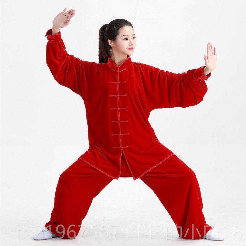 高档绒太极金丝冬款加厚保暖南韩绒中老年练功服男女服武术秋表演